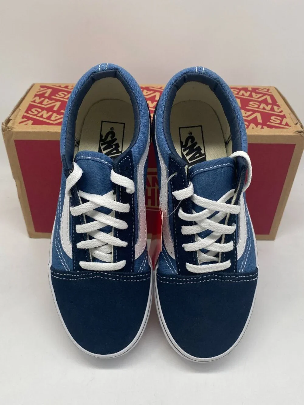 VANS OLD SKOOL NAVY/TRUE WHITE US YOUTH SIZE 1.5